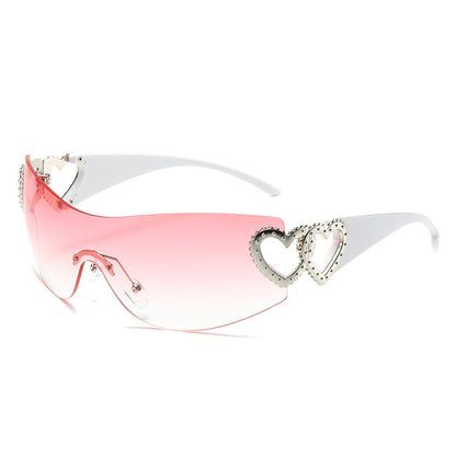Trendy Y2K Heart-Shaped Sunglasses Unique Fashion Eyewear
