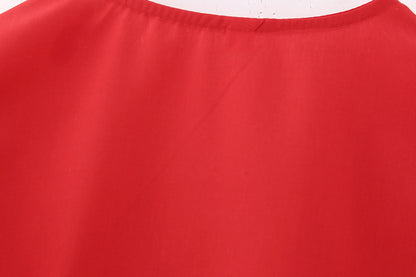 Cute Tie Front Round Neck Pullover Top