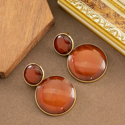 Geometric Resin Earrings With S925 Silver Posts