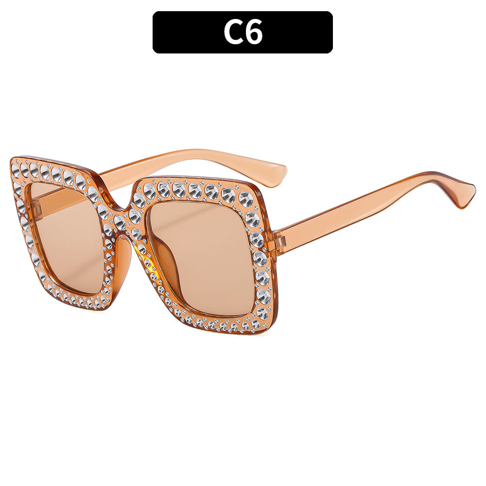 Colorful Disco Party Diamond Frame Sunglasses Retro Style