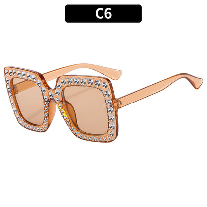 Colorful Disco Party Diamond Frame Sunglasses Retro Style