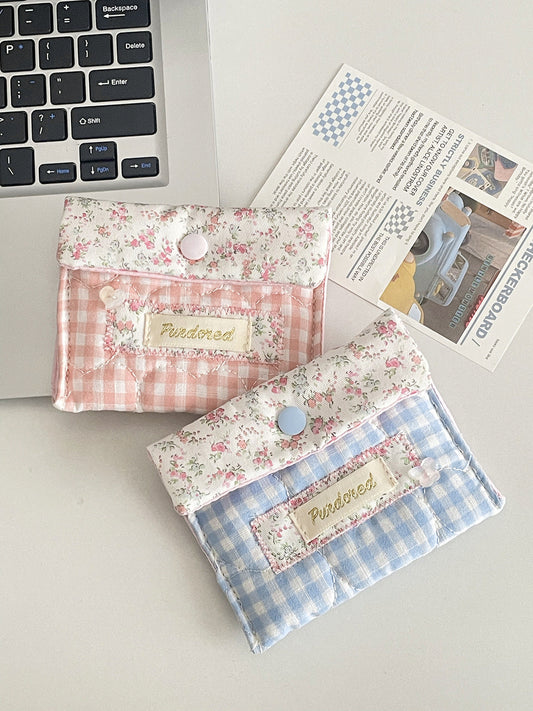 Floral Pattern Storage Pouch Stylish Cotton Bag