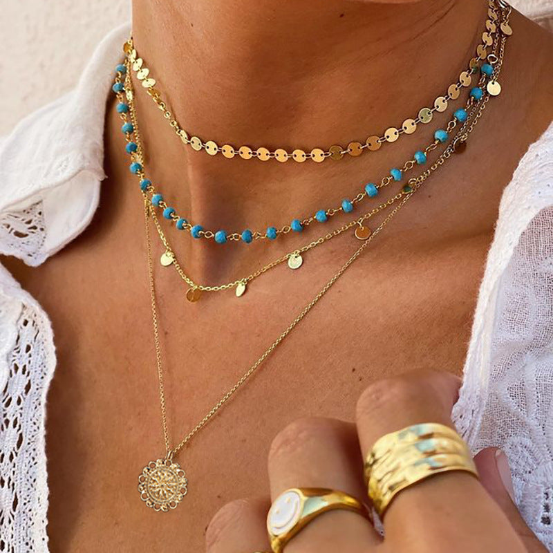 Vintage Ethnic Style Turquoise Choker Necklace For Women