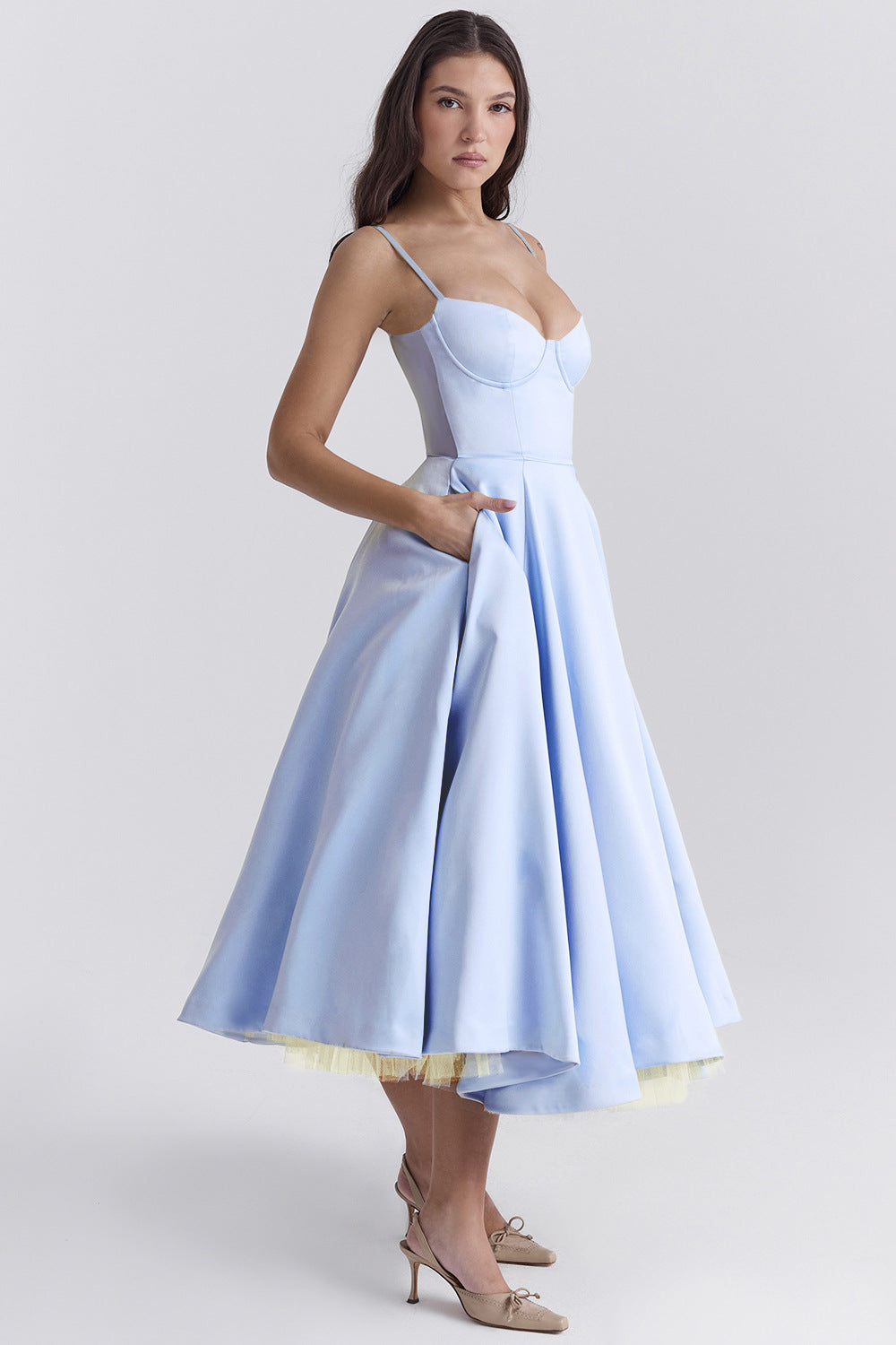 Layered Sweet Spaghetti Puffy Party Dress