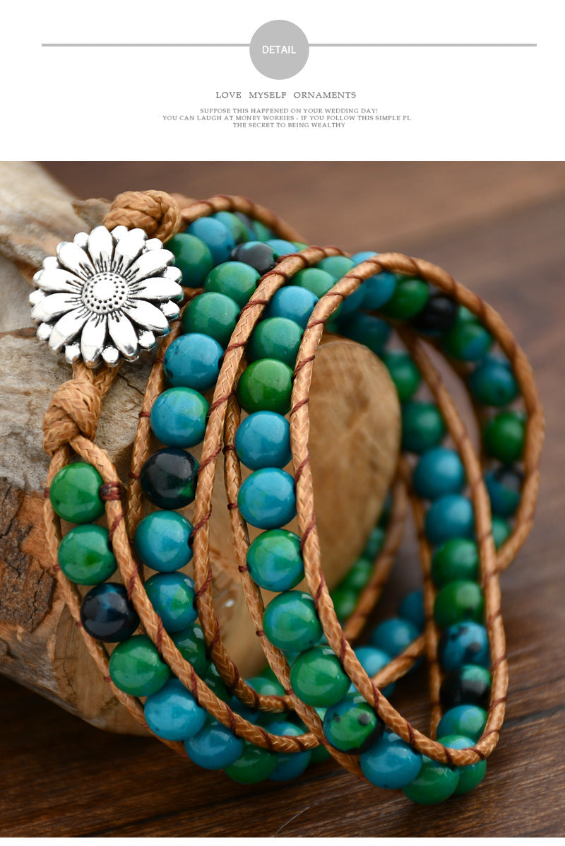 New Retro Ethnic Style Bracelet With Beaded Multi-Layer Woven Bracelet