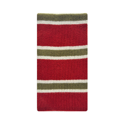 Striped Knit Wool Scarf for Women Casual Soft Neck Warmer