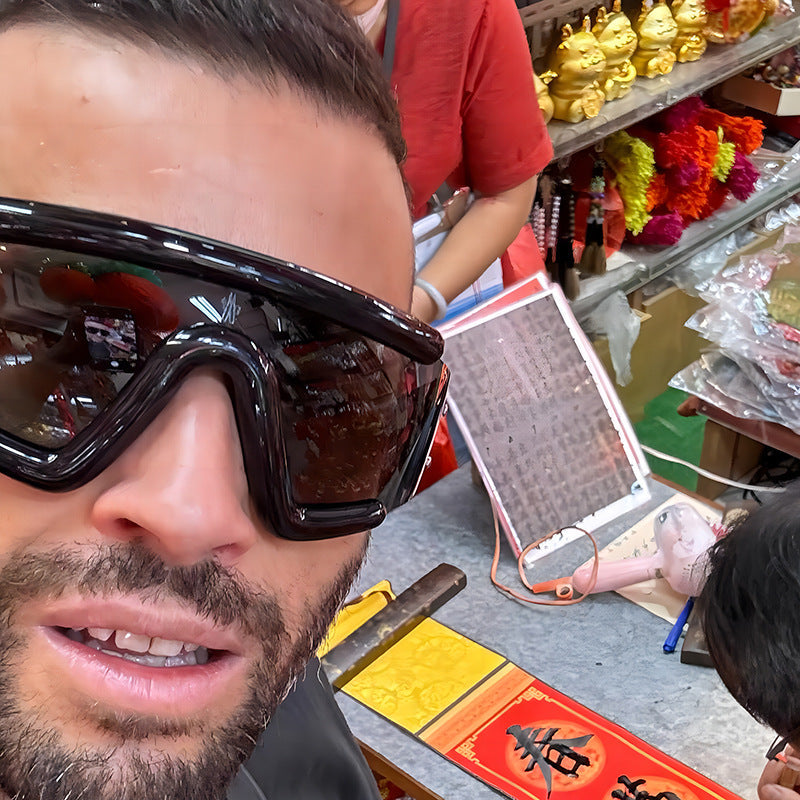 Trendy Oversized Cycling Sunglasses with UV400 Protection