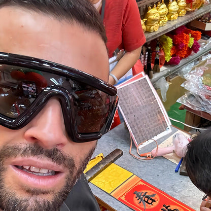 Trendy Oversized Cycling Sunglasses with UV400 Protection