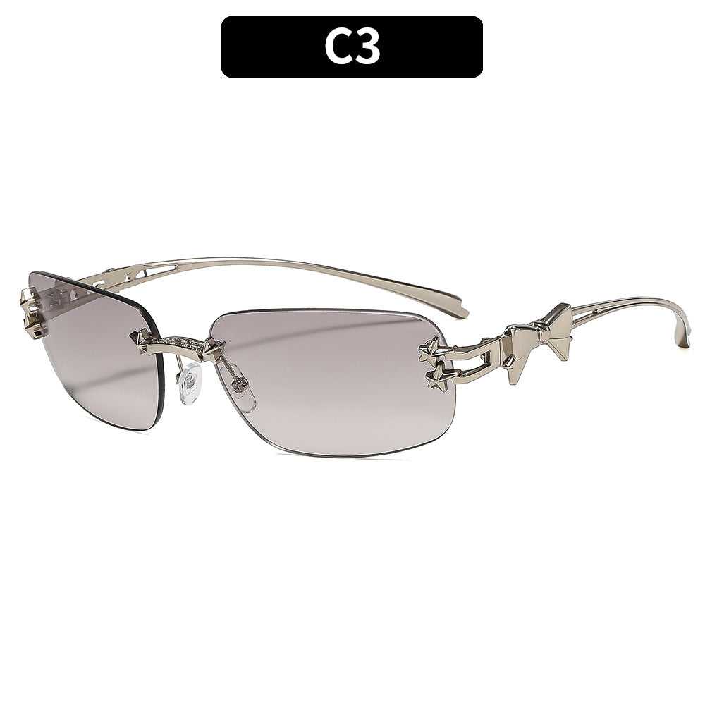 Trendy Y2K Star-Shape Sunglasses with Bow Accent