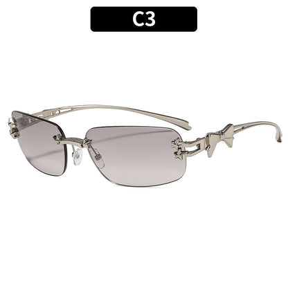 Trendy Y2K Star-Shape Sunglasses with Bow Accent