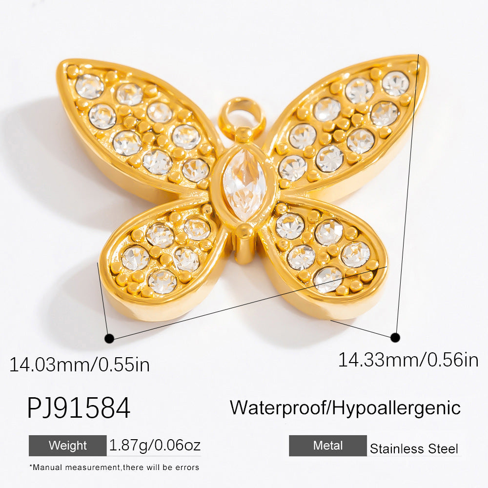 Butterfly And Bee DIY Jewelry Accessories Fashion Stainless Steel Bracelet Necklace