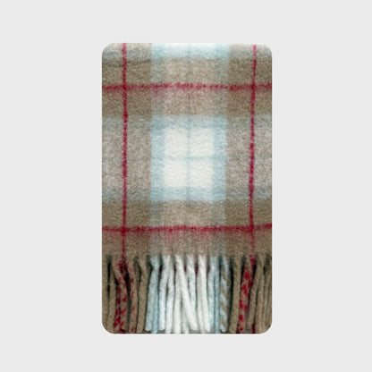 Japanese-Inspired Plaid Scarf Soft Wool Blend Shawl