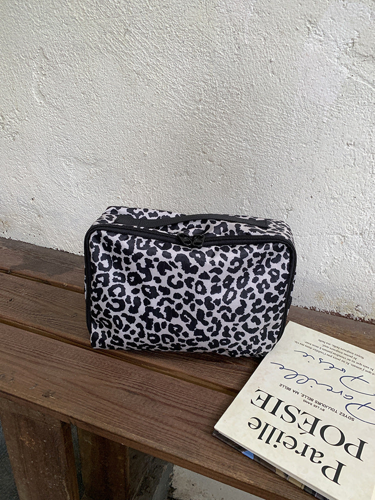 Leopard Print Portable Makeup Organizer Bag