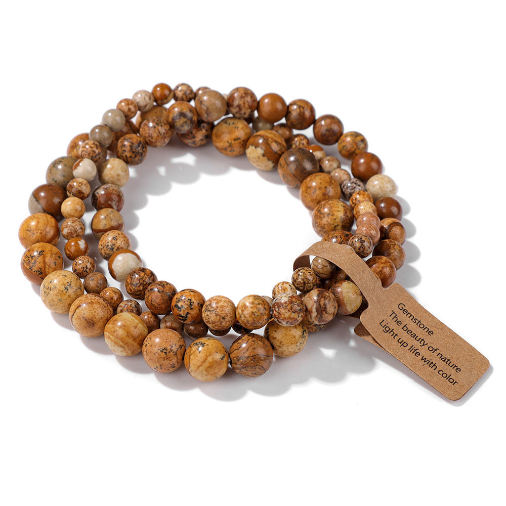 3Pcs Simple Stretch Beaded Bracelet Set