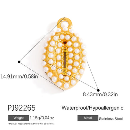 DIY Stainless Steel Shell Pendant Jewelry Trendy Fashion Necklace Bracelet Earrings