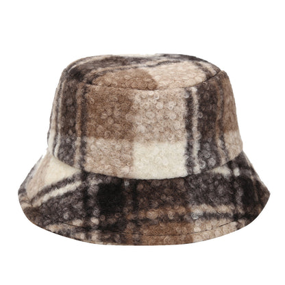 Vintage Fuzzy Plush Thick Warm Bucket Hat