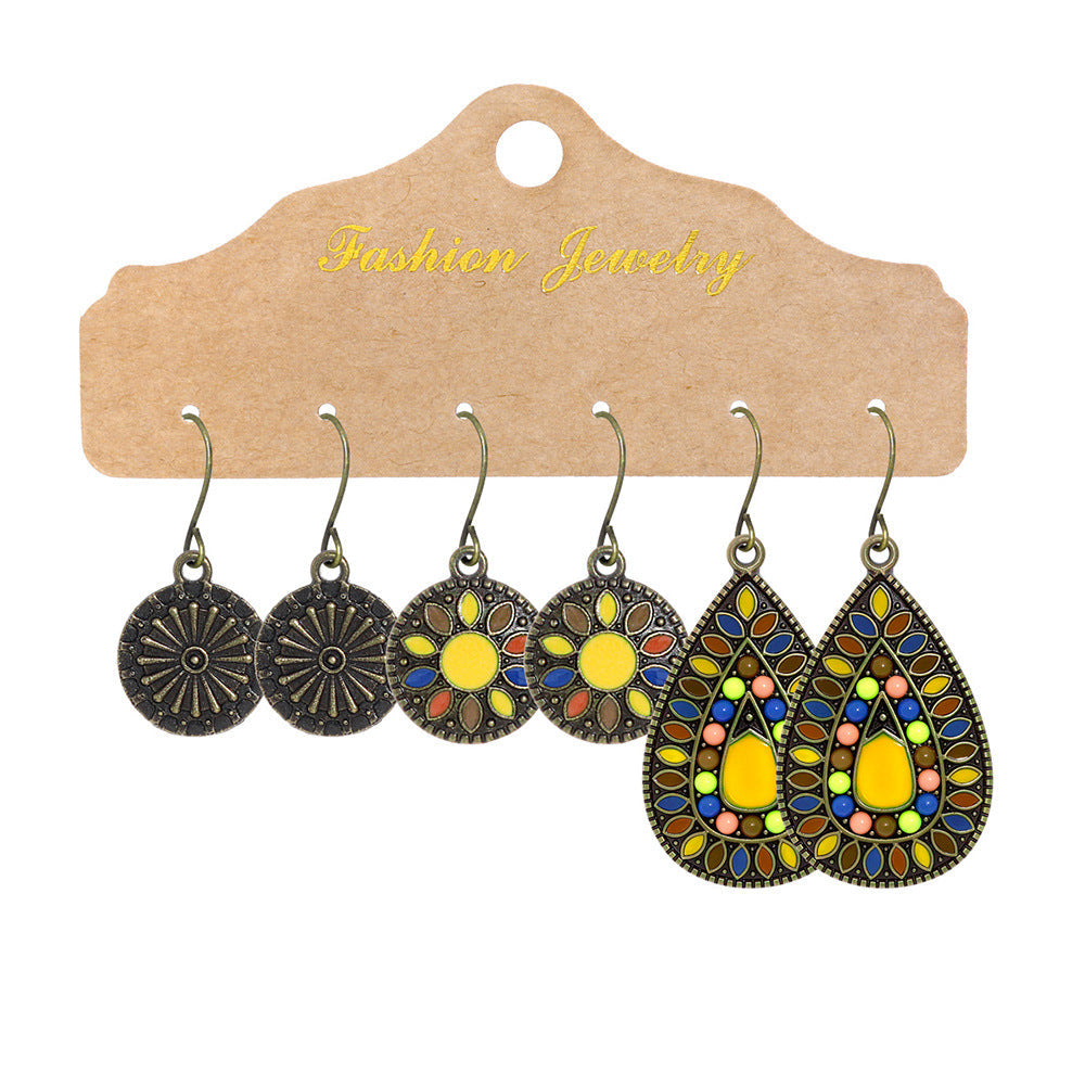 Bohemian Style Hollow Circle Drop Earrings for Women