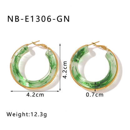 Vintage Acrylic Geometric Hoop Earrings
