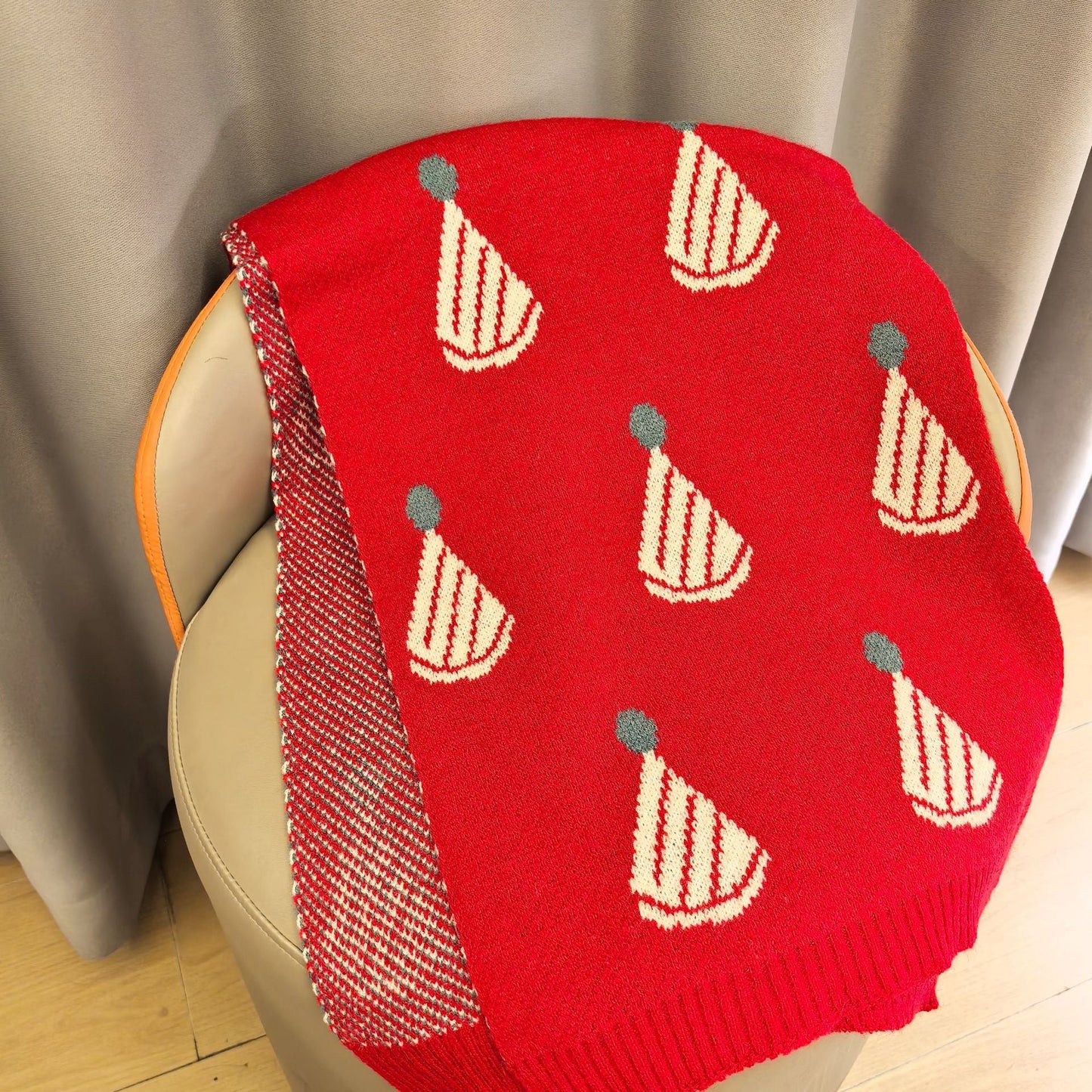 Winter Warm Shawl Christmas Theme Knit Scarf