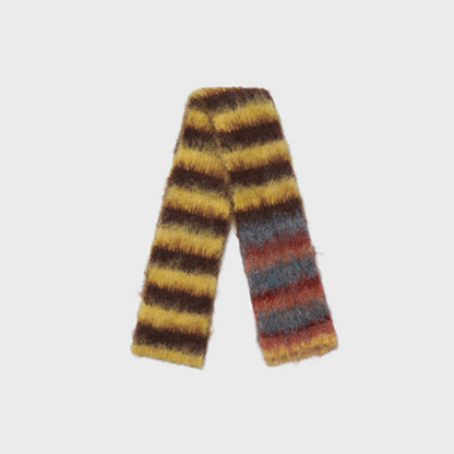 Color Block Striped Knitted Scarf Soft Acrylic Winter Accessory
