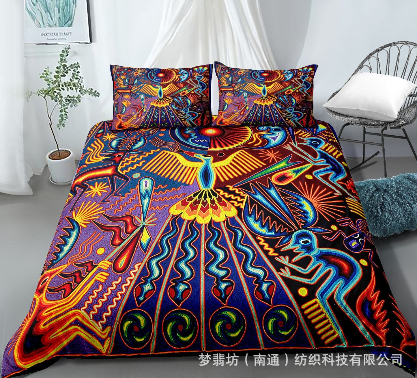 Selling 3D Printed Bohemian Bed Indian Pattern 2Pcs/3Pcs Set