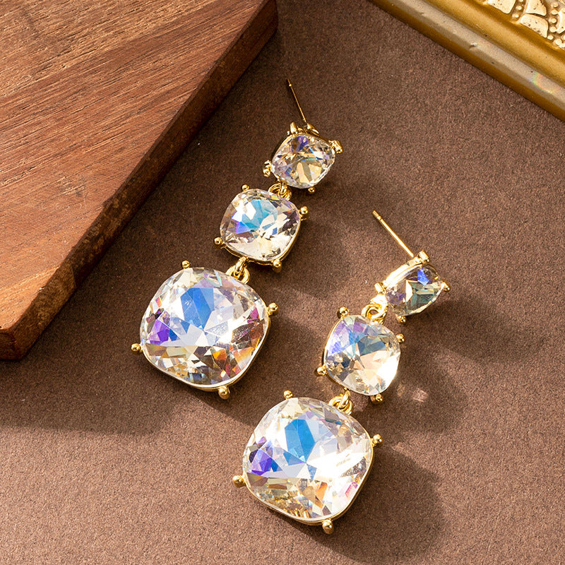 Fashionable Tassel Zircon Earrings For Women, Elegant And Slimming Design
