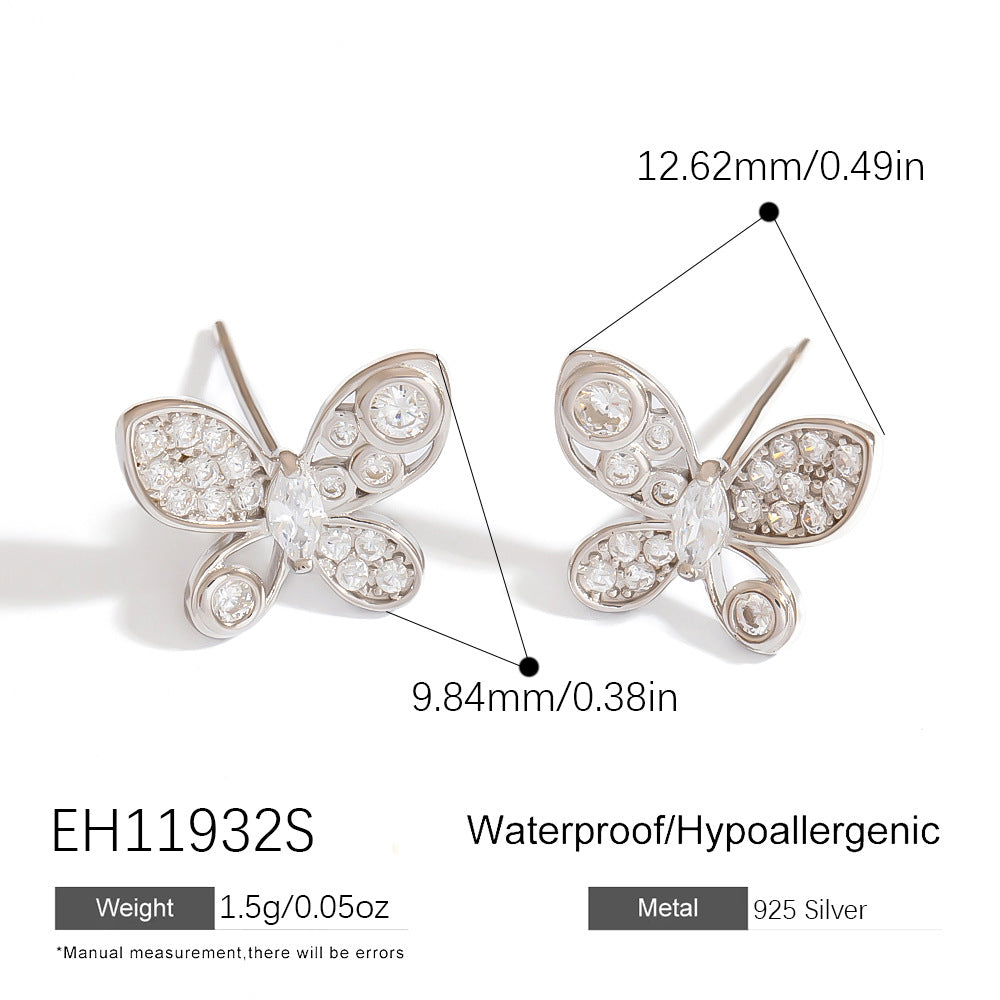 Elegant 925 Silver Pearl Earrings with Geometric Design