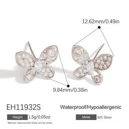 Elegant 925 Silver Pearl Earrings with Geometric Design