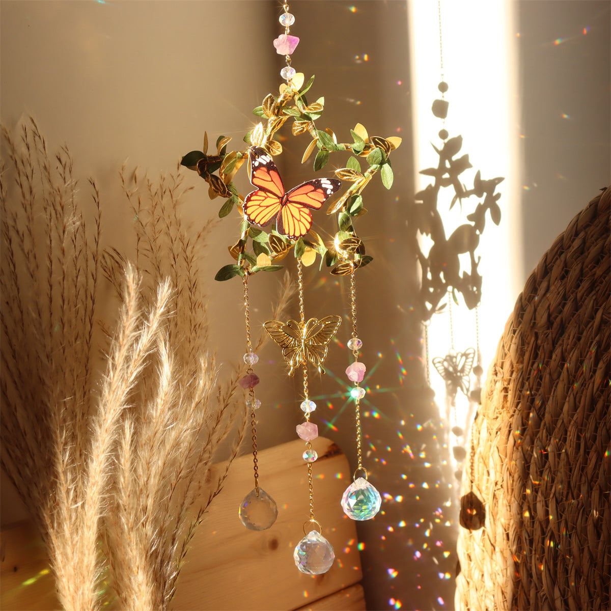 Leaves Cross Butterfly Moon Hangings
