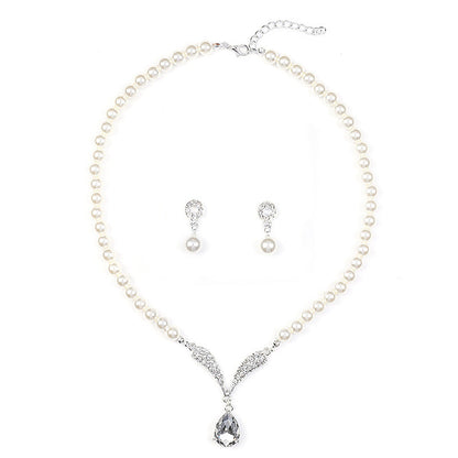 Trendy Pearl Necklace and Earring Set for Women