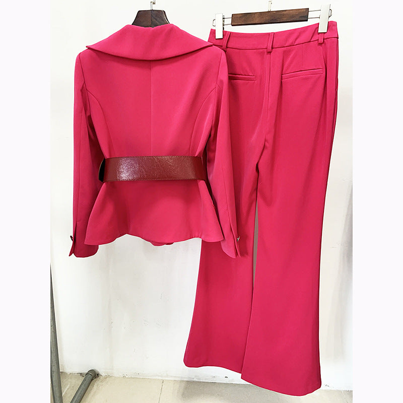 One-Button Blazer Pants Set