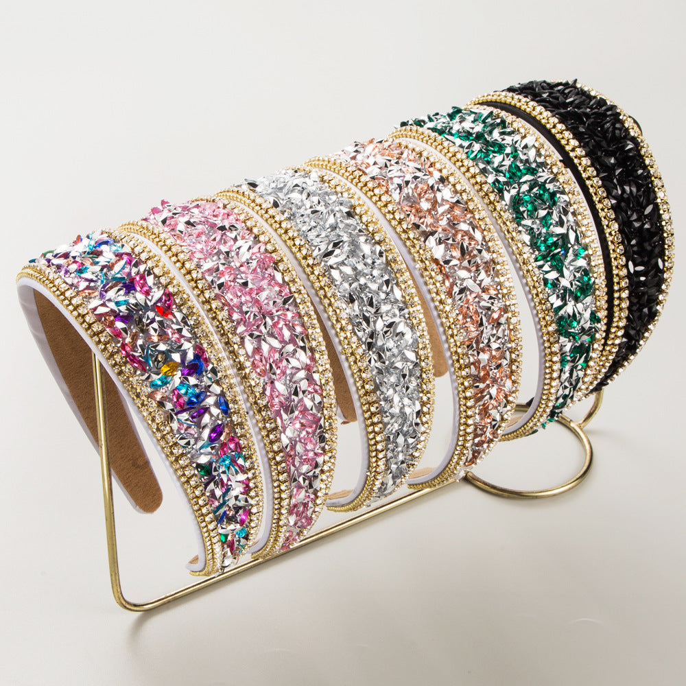 Baroque Crystal Headband Women's Elegant Shiny Hair Accessories