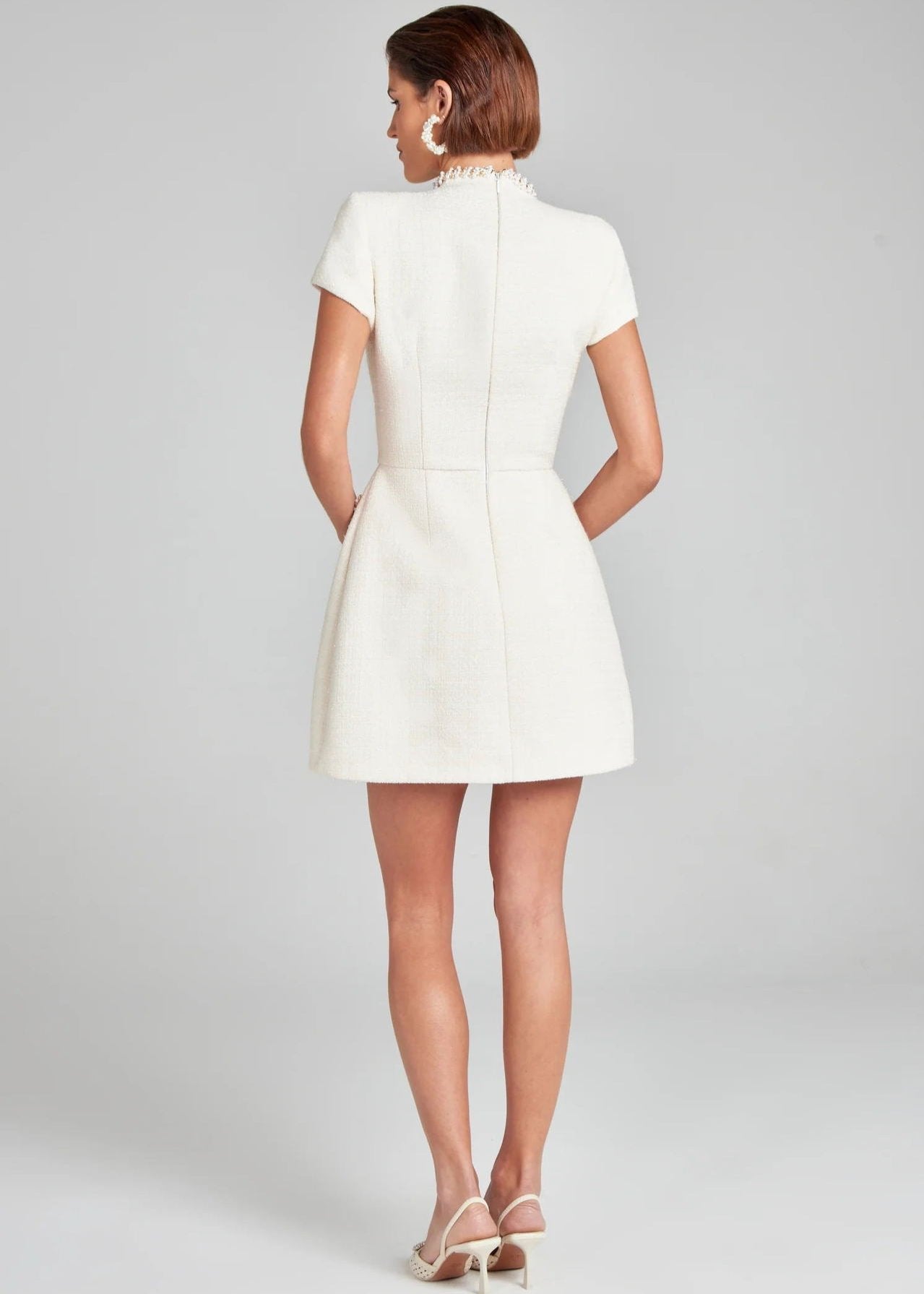 Tweed Mini Dress With Crystal Embellishments