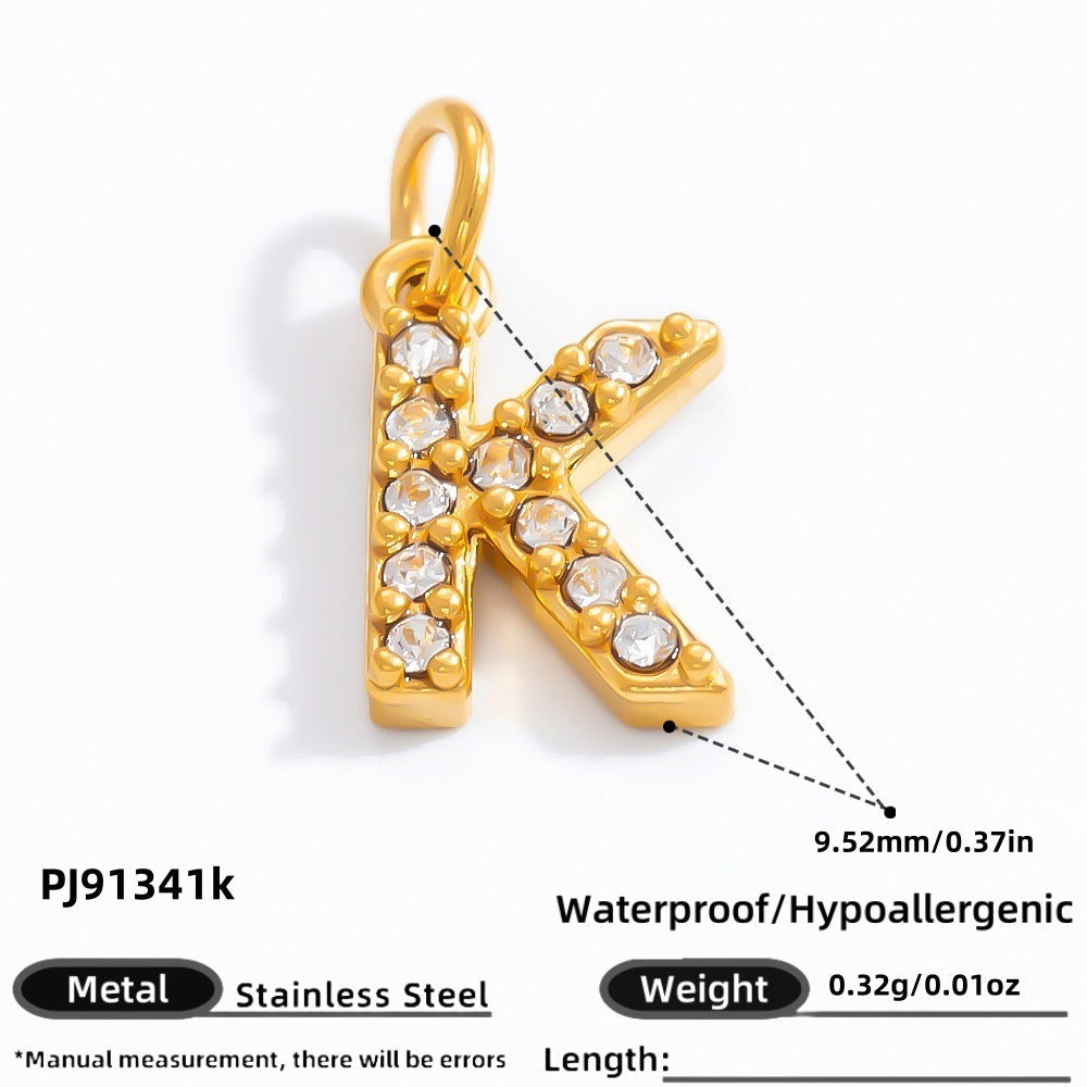 DIY Letter Pendant Necklace and Bracelet Set Stainless Steel Accessories