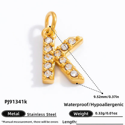 DIY Letter Pendant Necklace and Bracelet Set Stainless Steel Accessories