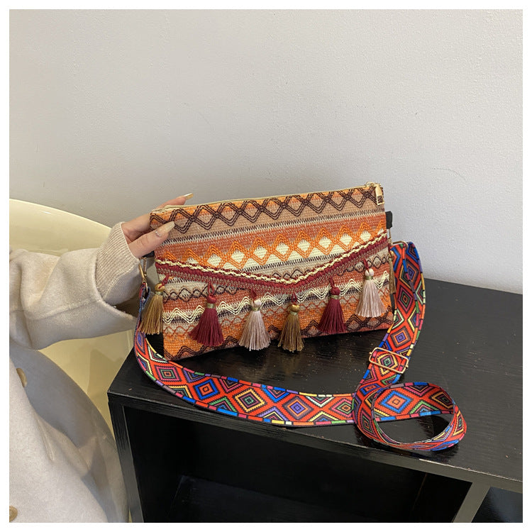 Artistic Bohemian Fringe Tote Bag Stylish Crossbody Purse