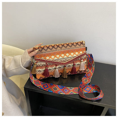 Artistic Bohemian Fringe Tote Bag Stylish Crossbody Purse