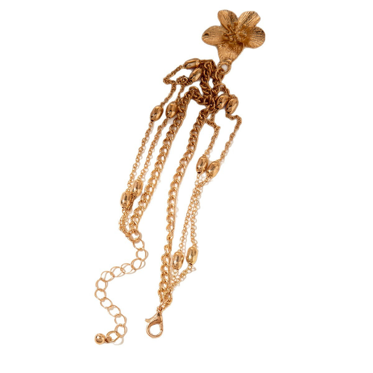 Floral Alloy Textured Ankle Chain Jewelry For Women