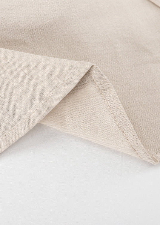 Linen Halter Mini Dress With Adjustable Tie Backs