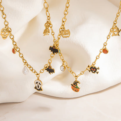 DIY Stainless Steel Halloween Necklace Bracelet Earring Set
