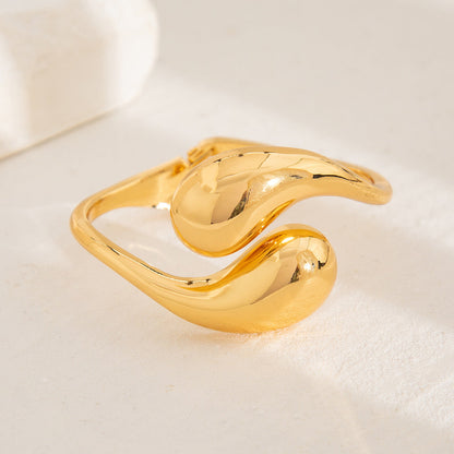 Irregular Layered Alloy Bracelets Set with Water Drop Design