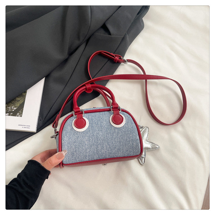 Trendy Shell Bag for Women - Stylish Denim Crossbody