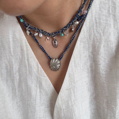 Handmade Shell Conch Braided Cord Necklace