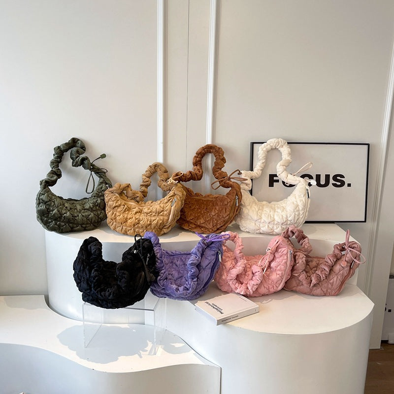 Trendy Velvet Cloud Tote Bag Soft Casual Shoulder Bag