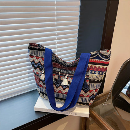 Colorful Canvas Tote Bag Stylish Shoulder Bag