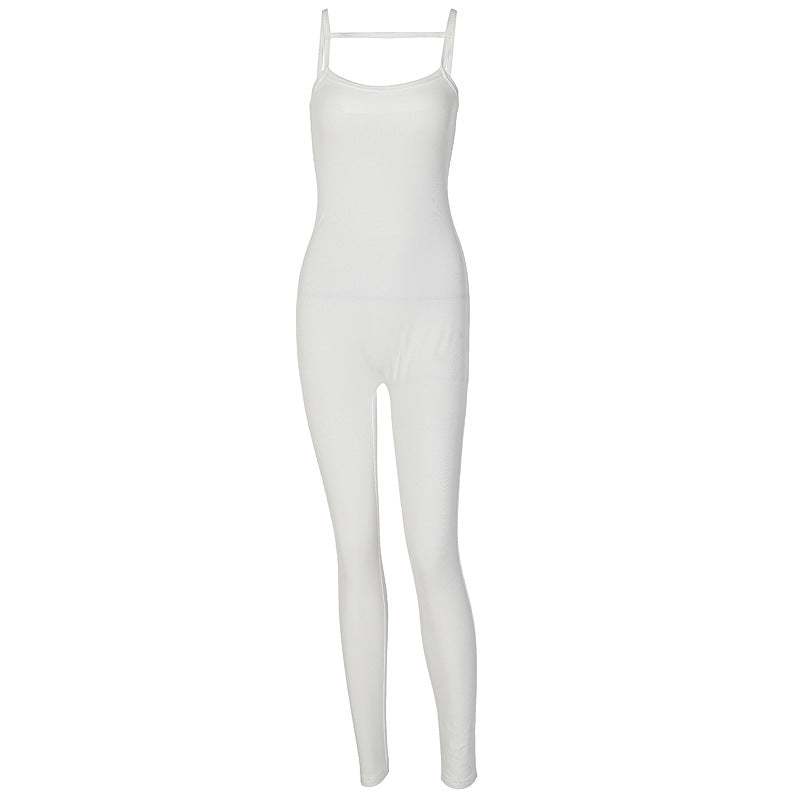 Trendy Solid Color Slim Fit Jumpsuit for Women