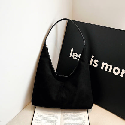 Vintage Suede Tote Commuter Underarm Bag