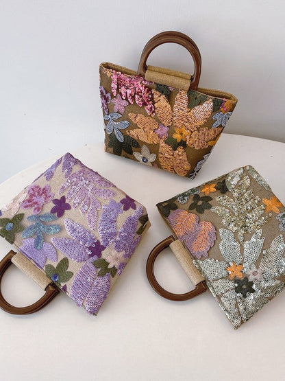 Fashionable Floral Tote Bag Soft PVC Street Style