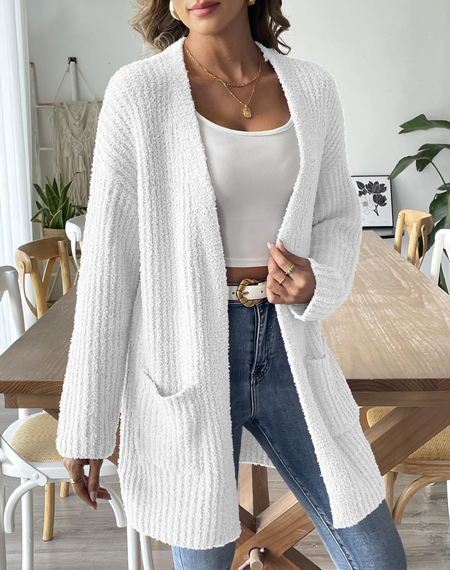 Women鈥檚 Casual Knit Cardigan With Pockets