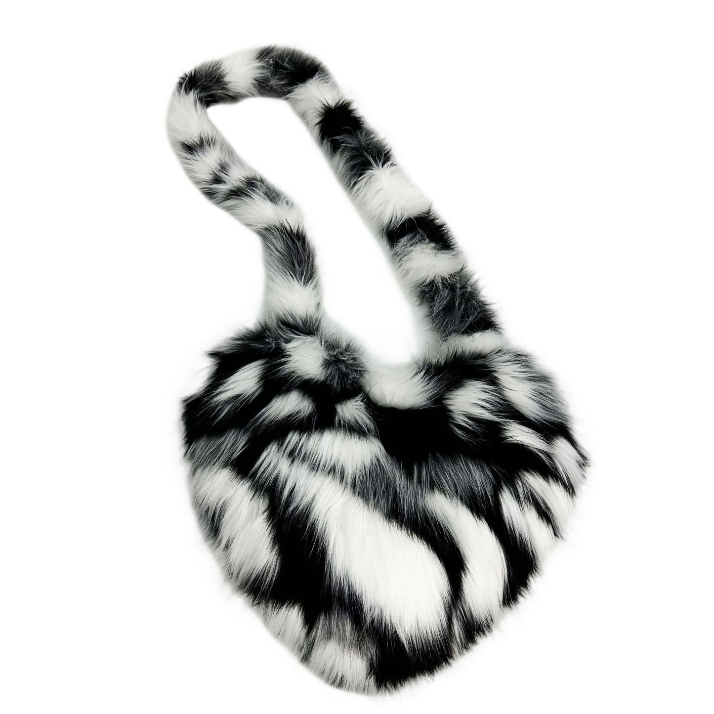 Heart Fluffy Faux Fox Fur Shoulder Bag